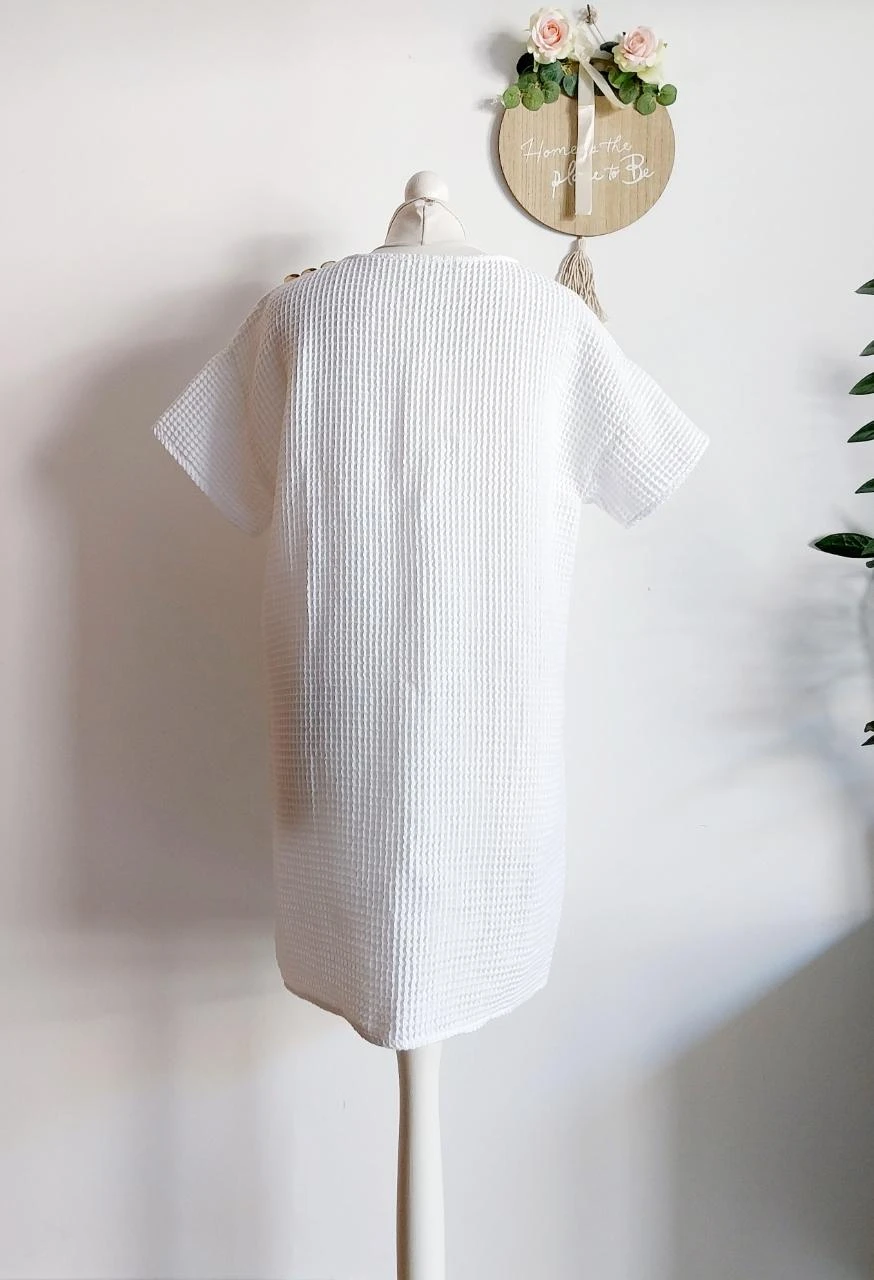 Vestido blanco 100% algodón de punto de abejón La plage Coco – photo 10